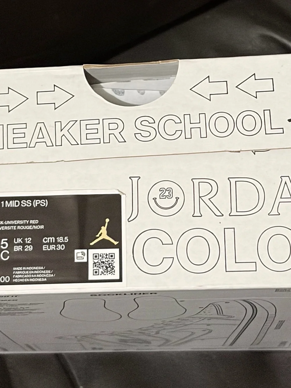 Jordan Air Jordan 1 Mid SS (GS) Kids Sneakers Black Blue Red 12.5c